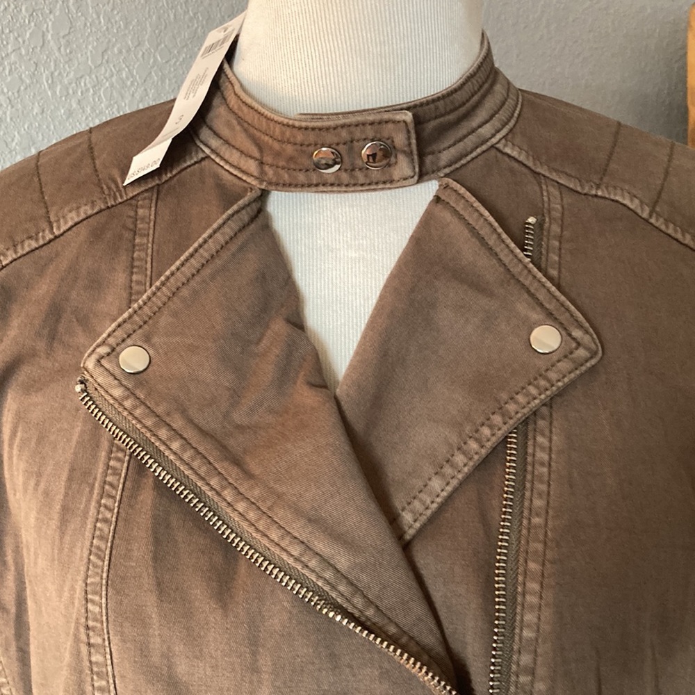 New Chico’s Moto Charmed Twill Jacket